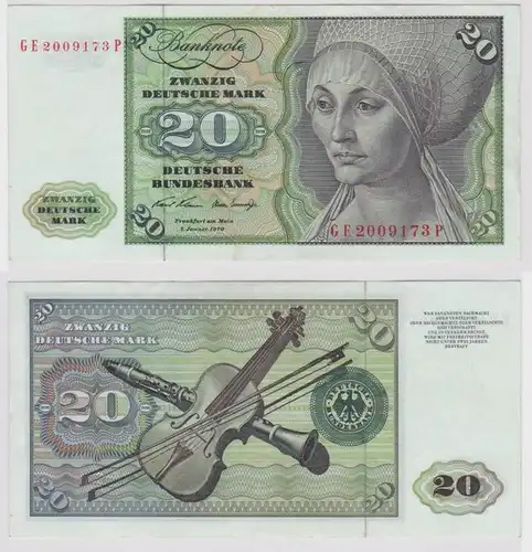 T147850 Banknote 20 DM Deutsche Mark Ro. 271b Schein 2.Jan. 1970 KN GE 2009173 P