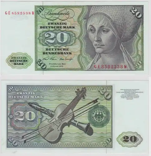 T147846 Banknote 20 DM Deutsche Mark Ro. 271b Schein 2.Jan. 1970 KN GE 8582538 W