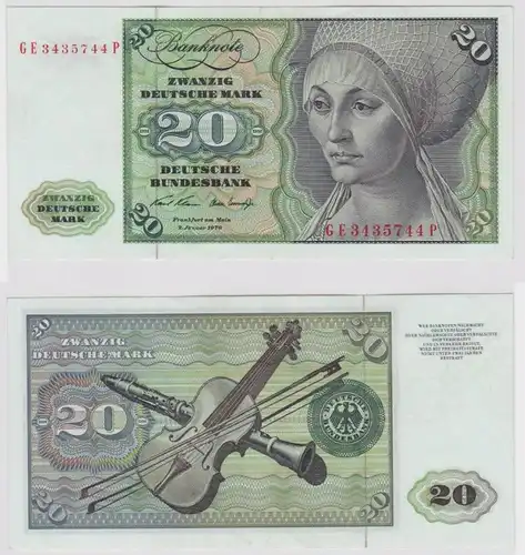 T147842 Banknote 20 DM Deutsche Mark Ro. 271b Schein 2.Jan. 1970 KN GE 3435744 P