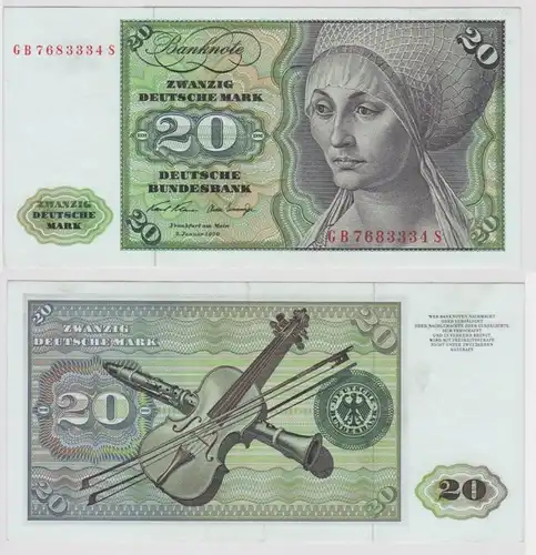 T147830 Banknote 20 DM Deutsche Mark Ro. 271a Schein 2.Jan. 1970 KN GB 7683334 S