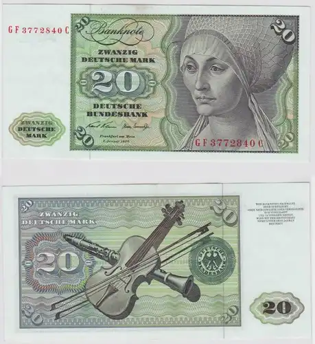 T147825 Banknote 20 DM Deutsche Mark Ro. 271b Schein 2.Jan. 1970 KN GF 3772840 C