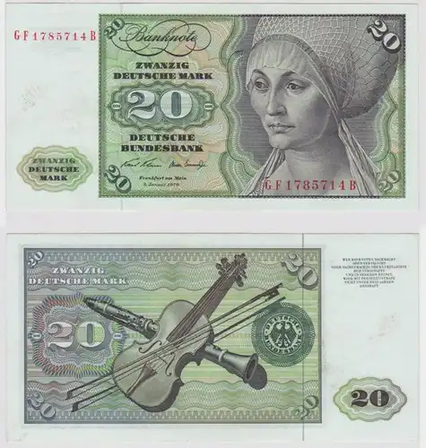 T147817 Banknote 20 DM Deutsche Mark Ro. 271b Schein 2.Jan. 1970 KN GF 1785714 B