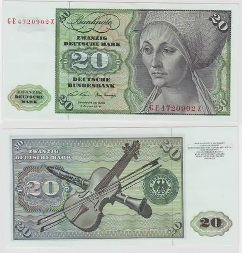 T147813 Banknote 20 DM Deutsche Mark Ro. 271b Schein 2.Jan. 1970 KN GE 4720902 Z