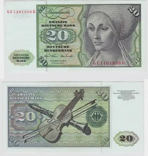 T147806 Banknote 20 DM Deutsche Mark Ro. 271b Schein 2.Jan. 1970 KN GE 1401856 G