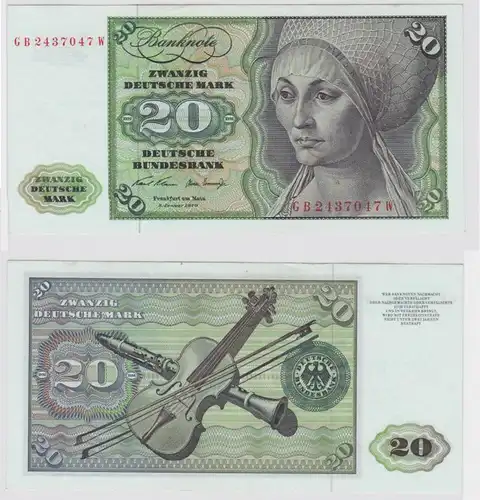 T147805 Banknote 20 DM Deutsche Mark Ro. 271a Schein 2.Jan. 1970 KN GB 2437047 W