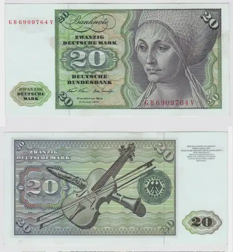 T147803 Banknote 20 DM Deutsche Mark Ro. 271a Schein 2.Jan. 1970 KN GB 6909764 V