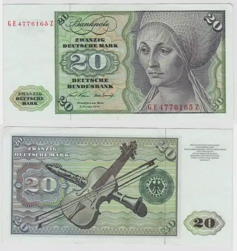T147801 Banknote 20 DM Deutsche Mark Ro. 271b Schein 2.Jan. 1970 KN GE 4776165 Z