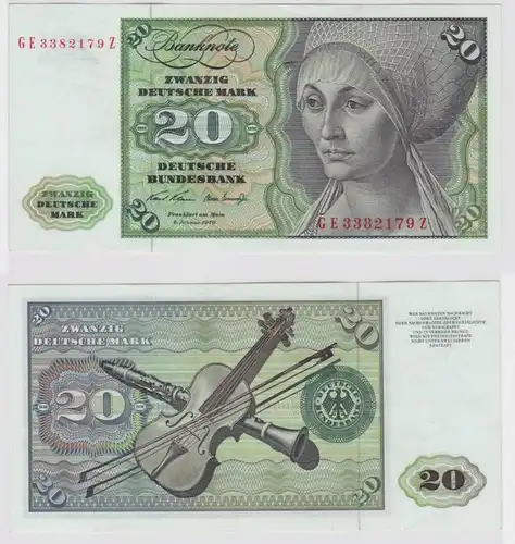 T147800 Banknote 20 DM Deutsche Mark Ro. 271b Schein 2.Jan. 1970 KN GE 3382179 Z
