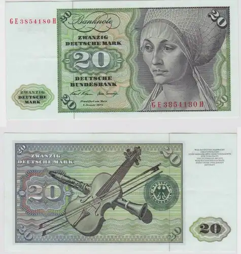 T147794 Banknote 20 DM Deutsche Mark Ro. 271b Schein 2.Jan. 1970 KN GE 3854180 H