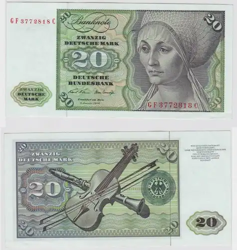 T147793 Banknote 20 DM Deutsche Mark Ro. 271b Schein 2.Jan. 1970 KN GF 3772818 C