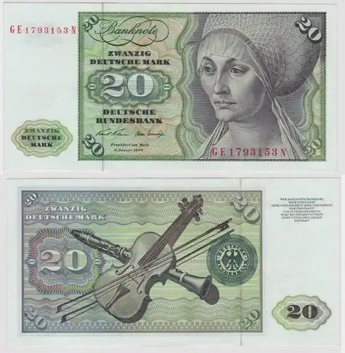 T147789 Banknote 20 DM Deutsche Mark Ro. 271b Schein 2.Jan. 1970 KN GE 1793153 N