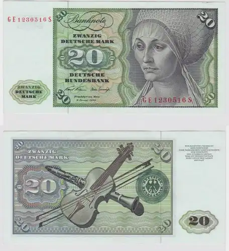T147784 Banknote 20 DM Deutsche Mark Ro. 271b Schein 2.Jan. 1970 KN GE 1230516 S