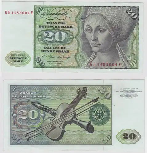 T147783 Banknote 20 DM Deutsche Mark Ro. 271b Schein 2.Jan. 1970 KN GE 4485004 V