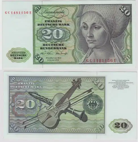 T147777 Banknote 20 DM Deutsche Mark Ro. 271a Schein 2.Jan. 1970 KN GC 1481156 E