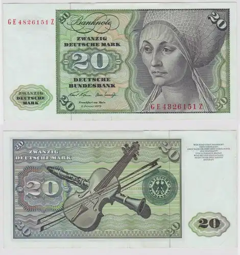 T147772 Banknote 20 DM Deutsche Mark Ro. 271b Schein 2.Jan. 1970 KN GE 4826151 Z