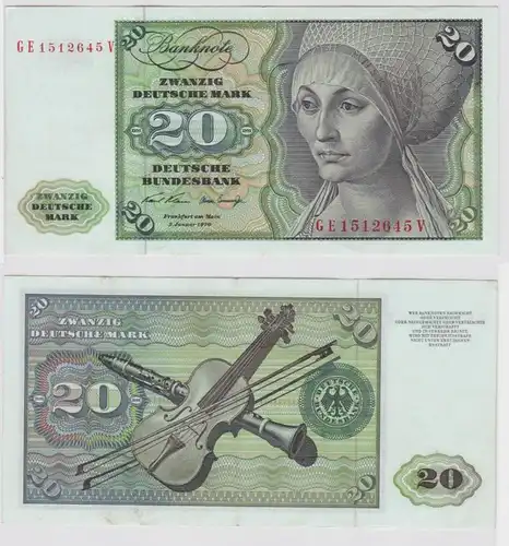 T147771 Banknote 20 DM Deutsche Mark Ro. 271b Schein 2.Jan. 1970 KN GE 1512645 V