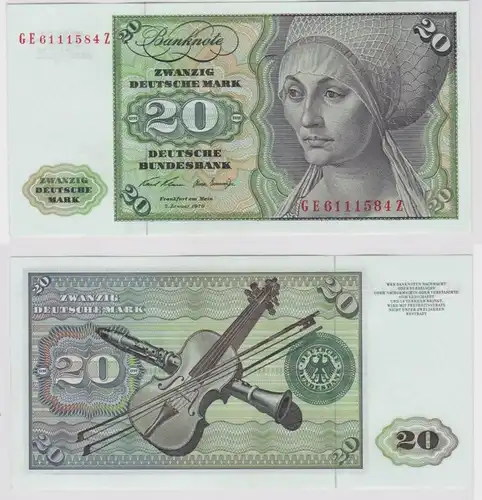 T147758 Banknote 20 DM Deutsche Mark Ro. 271b Schein 2.Jan. 1970 KN GE 6111584 Z