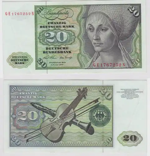 T147755 Banknote 20 DM Deutsche Mark Ro. 271b Schein 2.Jan. 1970 KN GE 1767252 N