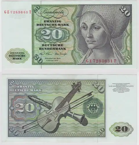 T147753 Banknote 20 DM Deutsche Mark Ro. 271b Schein 2.Jan. 1970 KN GE 7283631 T