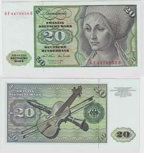 T147751 Banknote 20 DM Deutsche Mark Ro. 271b Schein 2.Jan. 1970 KN GF 4479058 B