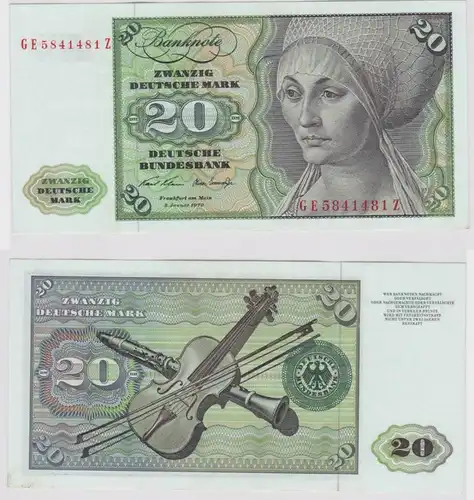 T147750 Banknote 20 DM Deutsche Mark Ro. 271b Schein 2.Jan. 1970 KN GE 5841481 Z