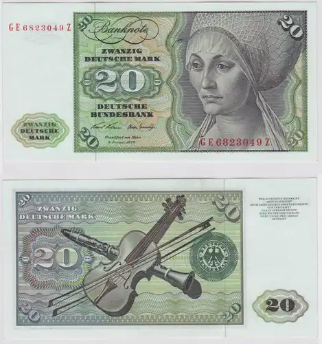 T147744 Banknote 20 DM Deutsche Mark Ro. 271b Schein 2.Jan. 1970 KN GE 6823049 Z
