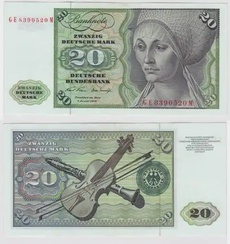 T147740 Banknote 20 DM Deutsche Mark Ro. 271b Schein 2.Jan. 1970 KN GE 8390520 M