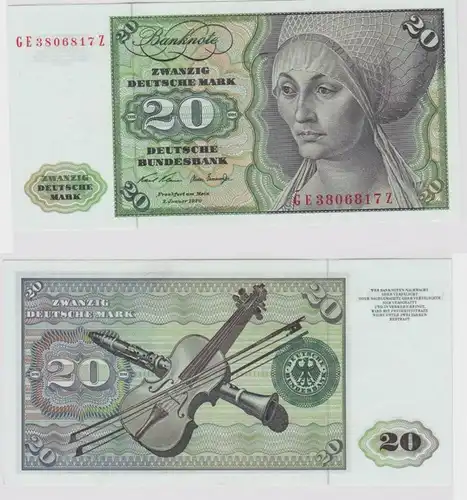 T147738 Banknote 20 DM Deutsche Mark Ro. 271b Schein 2.Jan. 1970 KN GE 3806817 Z