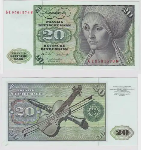 T147737 Banknote 20 DM Deutsche Mark Ro. 271b Schein 2.Jan. 1970 KN GE 9504573 W