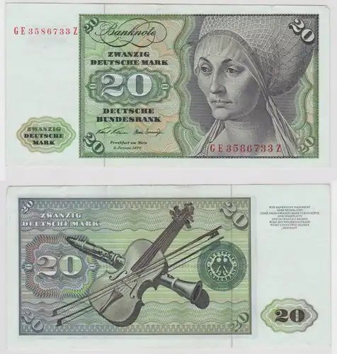 T147736 Banknote 20 DM Deutsche Mark Ro. 271b Schein 2.Jan. 1970 KN GE 3586733 Z