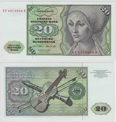 T147735 Banknote 20 DM Deutsche Mark Ro. 271b Schein 2.Jan. 1970 KN GF 4479066 B