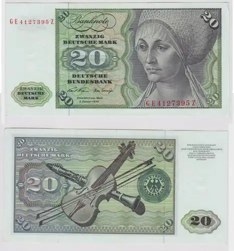 T147734 Banknote 20 DM Deutsche Mark Ro. 271b Schein 2.Jan. 1970 KN GE 4127395 Z
