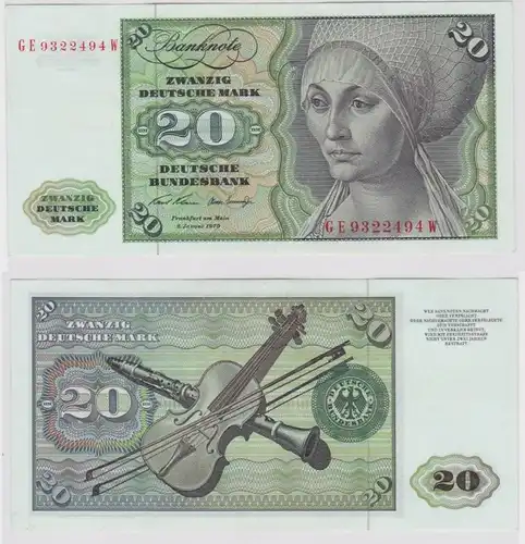T147720 Banknote 20 DM Deutsche Mark Ro. 271b Schein 2.Jan. 1970 KN GE 9322494 W