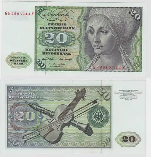T147717 Banknote 20 DM Deutsche Mark Ro. 271b Schein 2.Jan. 1970 KN GE 2203244 N