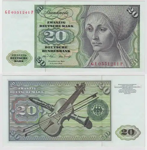 T147716 Banknote 20 DM Deutsche Mark Ro. 271b Schein 2.Jan. 1970 KN GE 0551241 P