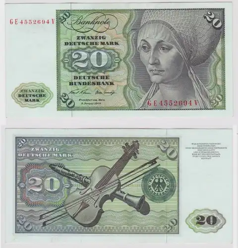 T147715 Banknote 20 DM Deutsche Mark Ro. 271b Schein 2.Jan. 1970 KN GE 4552694 V