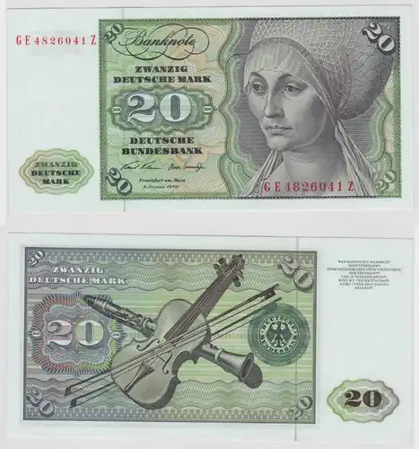 T147707 Banknote 20 DM Deutsche Mark Ro. 271b Schein 2.Jan. 1970 KN GE 4826041 Z