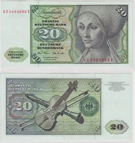 T147706 Banknote 20 DM Deutsche Mark Ro. 271b Schein 2.Jan. 1970 KN GE 5494293 V