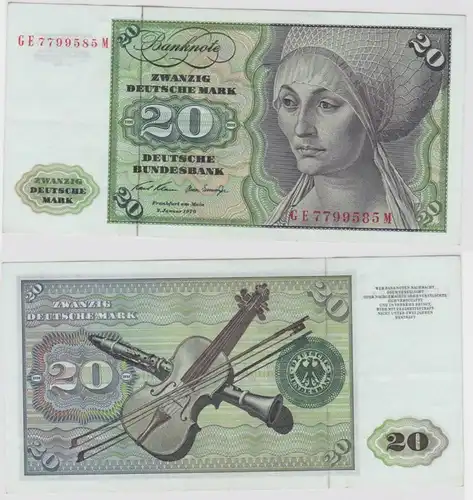T147704 Banknote 20 DM Deutsche Mark Ro. 271b Schein 2.Jan. 1970 KN GE 7799585 M