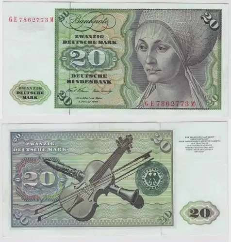 T147693 Banknote 20 DM Deutsche Mark Ro. 271b Schein 2.Jan. 1970 KN GE 7862773 M