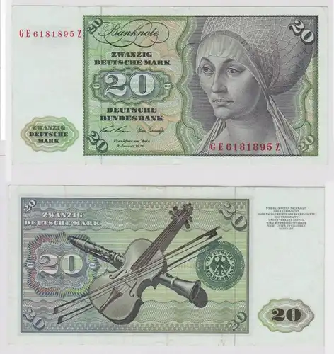 T147692 Banknote 20 DM Deutsche Mark Ro. 271b Schein 2.Jan. 1970 KN GE 6181895 Z