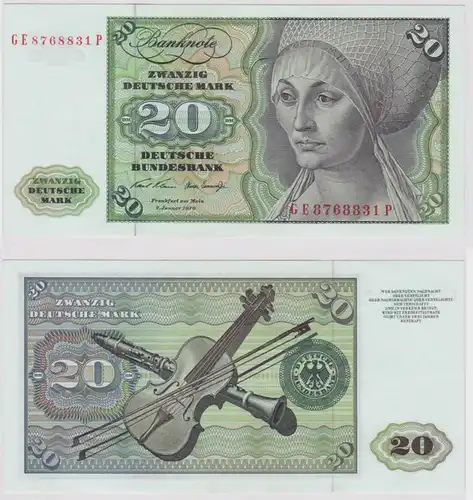 T147690 Banknote 20 DM Deutsche Mark Ro. 271b Schein 2.Jan. 1970 KN GE 8768831 P