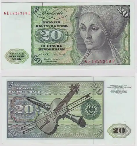 T147686 Banknote 20 DM Deutsche Mark Ro. 271b Schein 2.Jan. 1970 KN GE 1829319 P