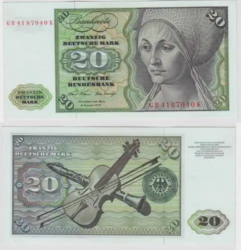 T147683 Banknote 20 DM Deutsche Mark Ro. 271a Schein 2.Jan. 1970 KN GB 4187040 K