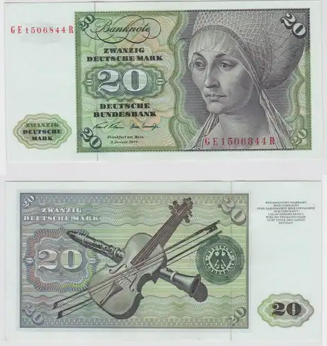 T147678 Banknote 20 DM Deutsche Mark Ro. 271b Schein 2.Jan. 1970 KN GE 1506844 R