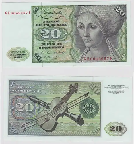 T147675 Banknote 20 DM Deutsche Mark Ro. 271b Schein 2.Jan. 1970 KN GE 0642987 F