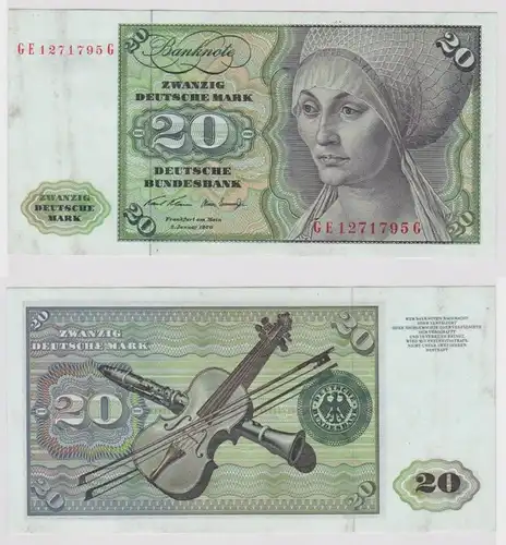 T147667 Banknote 20 DM Deutsche Mark Ro. 271b Schein 2.Jan. 1970 KN GE 1271795 G