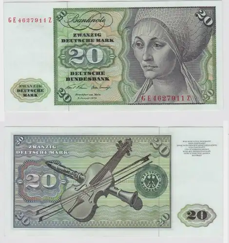 T147654 Banknote 20 DM Deutsche Mark Ro. 271b Schein 2.Jan. 1970 KN GE 4627911 Z