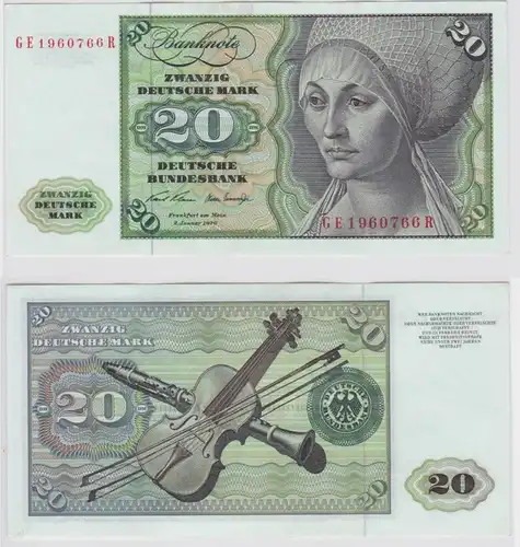 T147649 Banknote 20 DM Deutsche Mark Ro. 271b Schein 2.Jan. 1970 KN GE 1960766 R