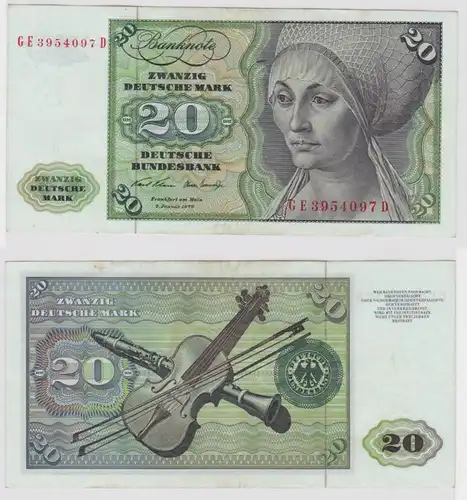 T147643 Banknote 20 DM Deutsche Mark Ro. 271b Schein 2.Jan. 1970 KN GE 3954097 D
